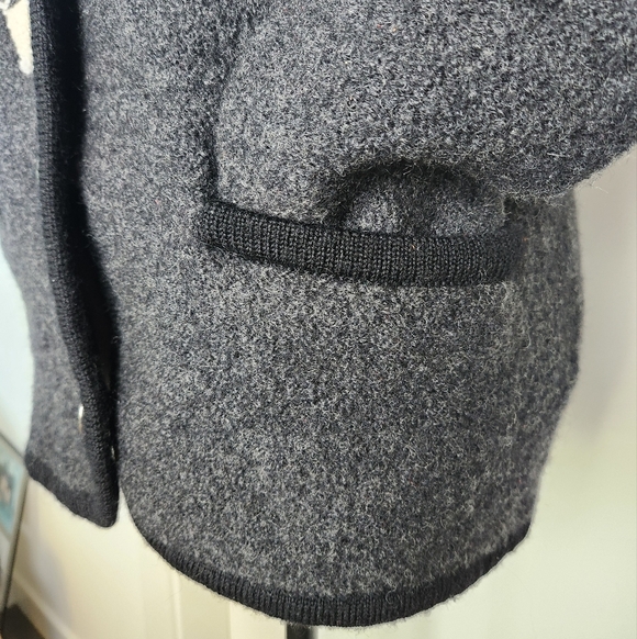 Boiled Wool Sheep Cardigan Coat - Picture 6 of 14